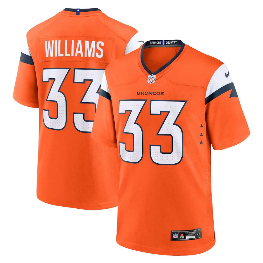 Men Denver Broncos #33 Javonte Williams Nike Orange Game NFL Jersey->denver broncos->NFL Jersey